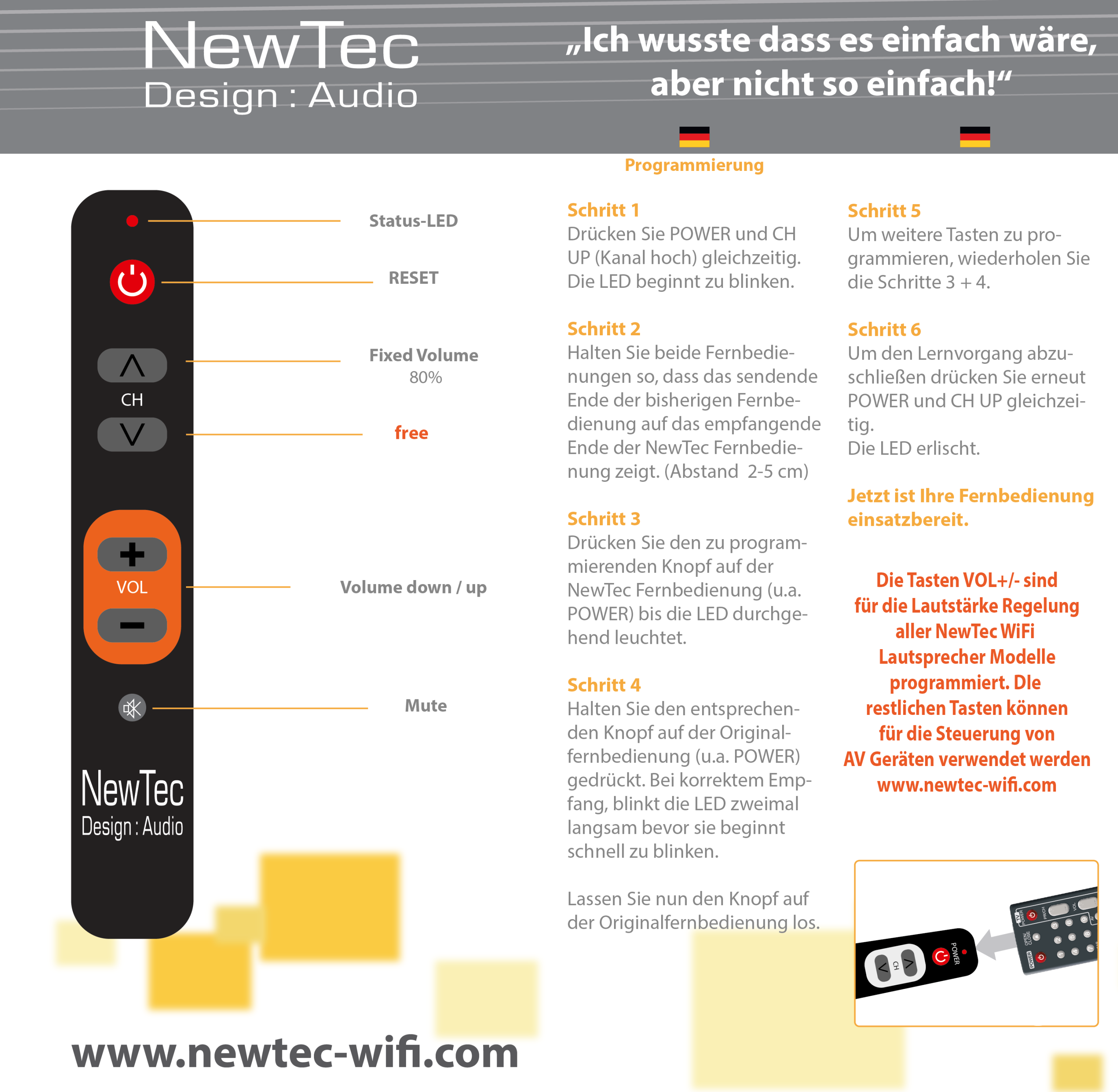 Einfache Steuerung der Wifi - Lautsprecher mit Fernbedienung